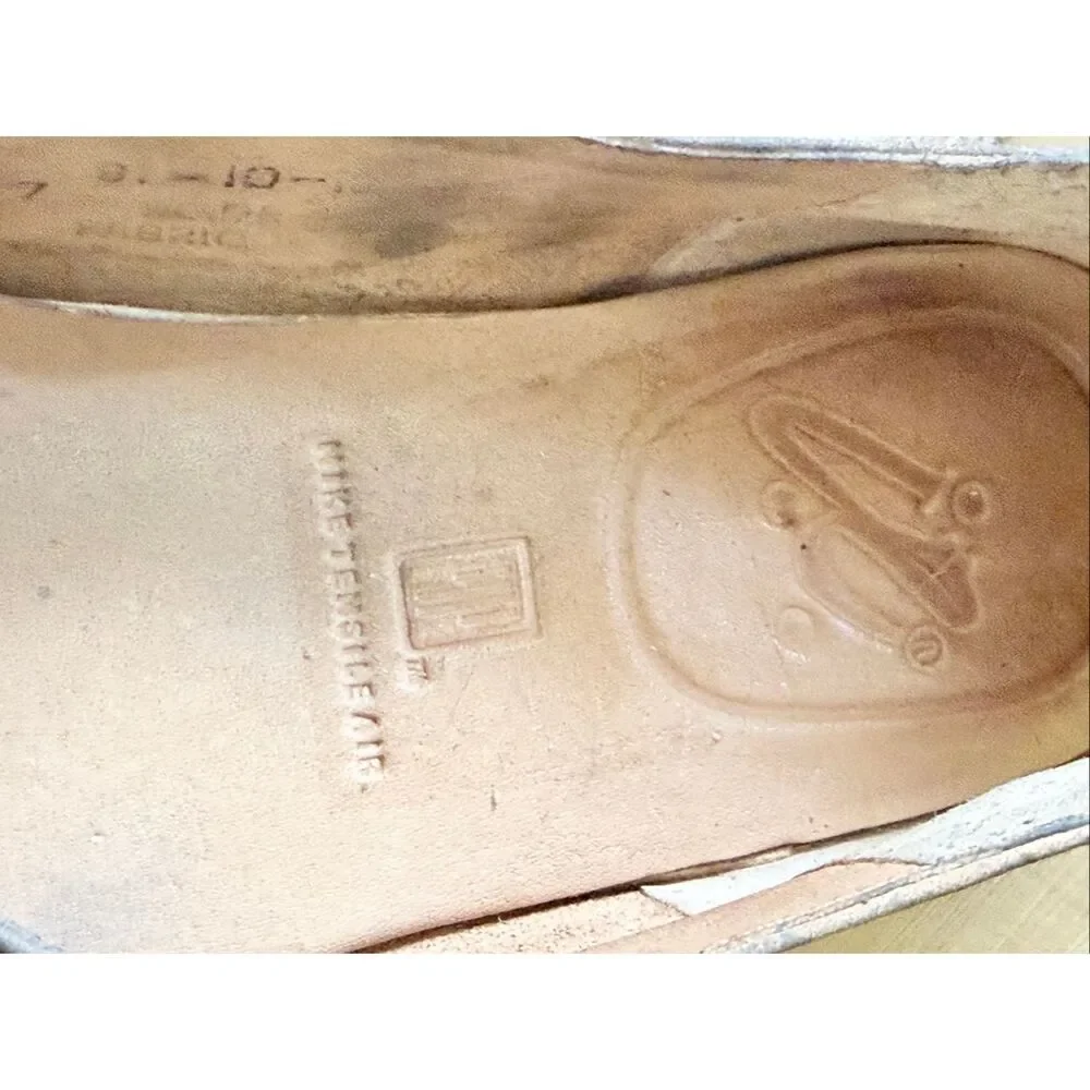 Nike Air Gray Leather Mary Jane Flats Buckle Shoes Women’s US 7 Made in Brazil